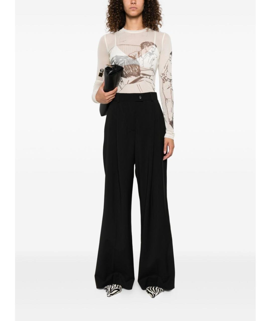 SPORTMAX Черные прямые брюки, фото 2