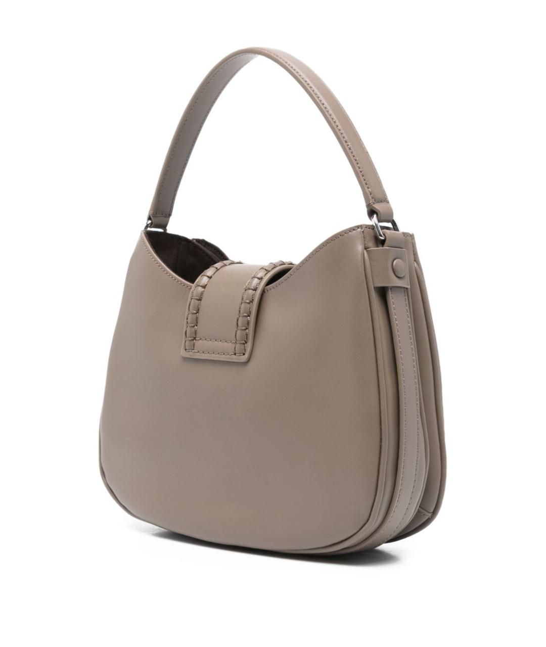 EMPORIO ARMANI Бежевая кожаная сумка через плечо, фото 3