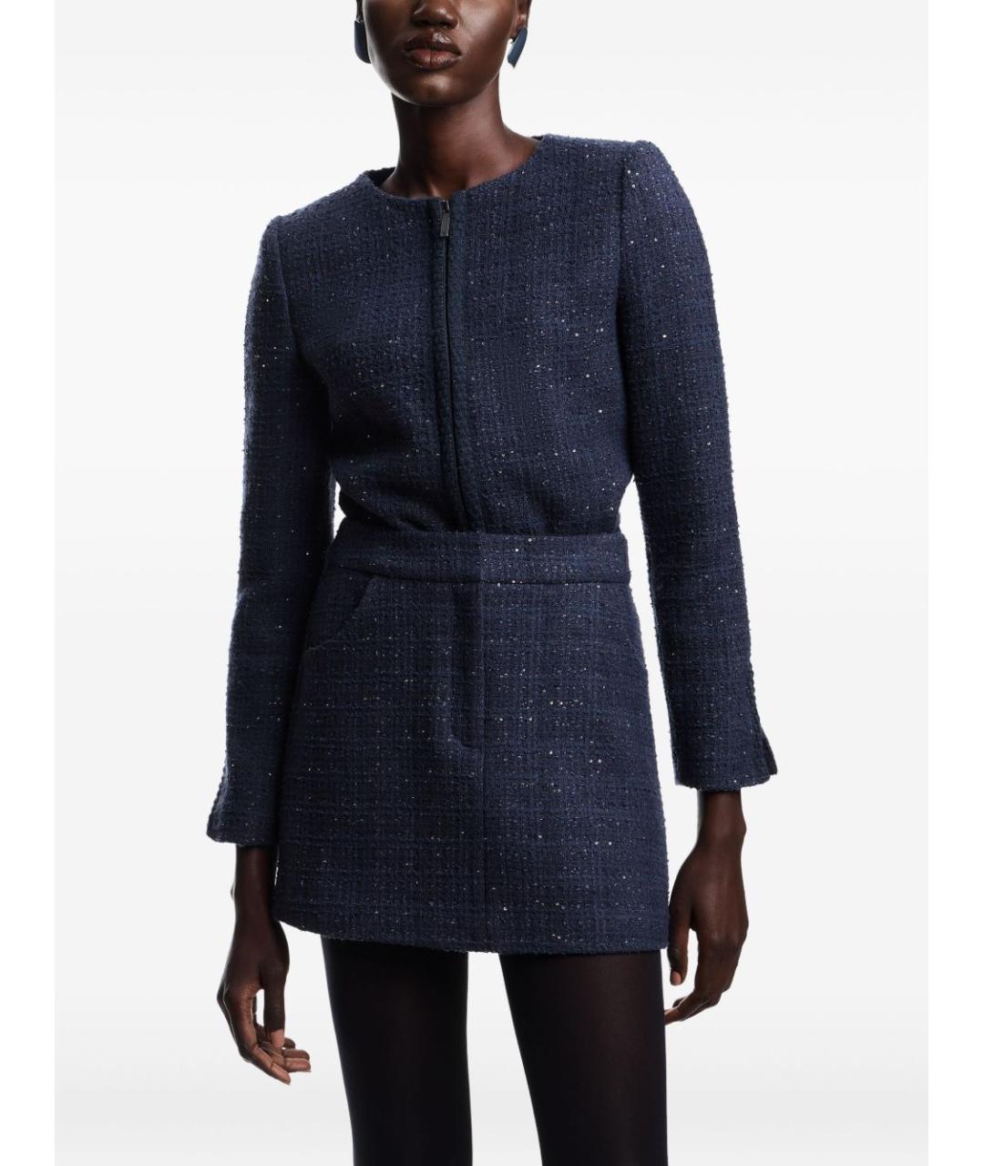 EMPORIO ARMANI Темно-синяя юбка мини, фото 5