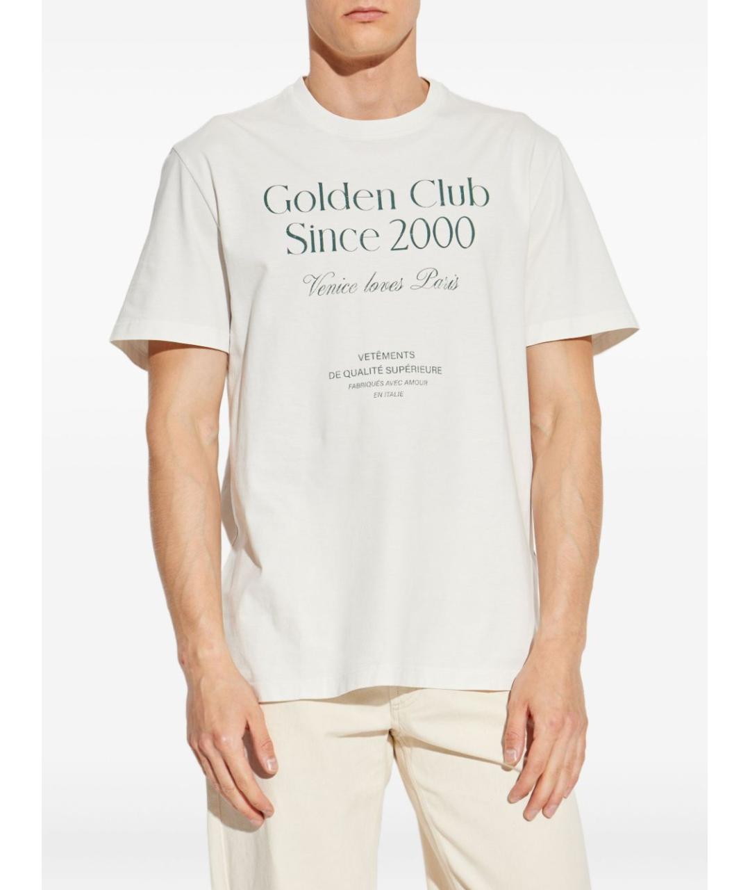 GOLDEN GOOSE DELUXE BRAND Белая хлопковая футболка, фото 4