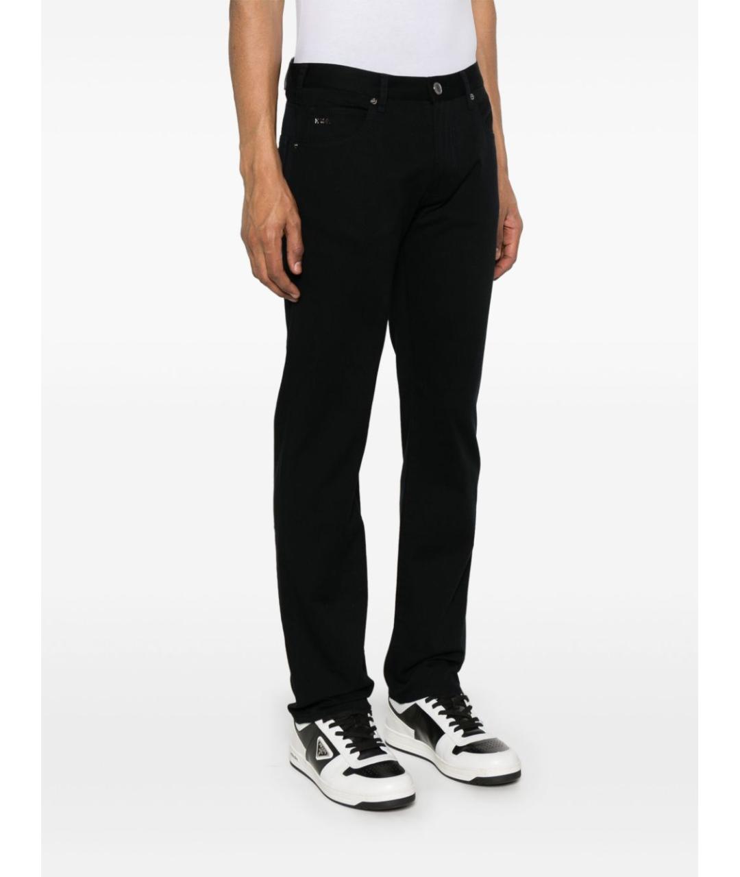 EMPORIO ARMANI Черные хлопко-эластановые прямые джинсы, фото 2