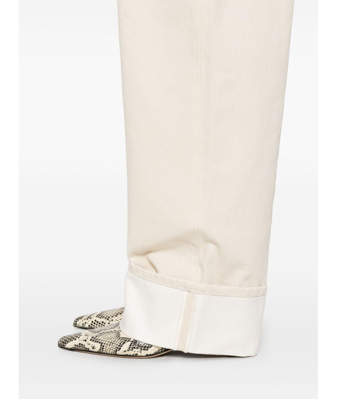 BOTTEGA VENETA Белые хлопковые прямые джинсы, фото 3