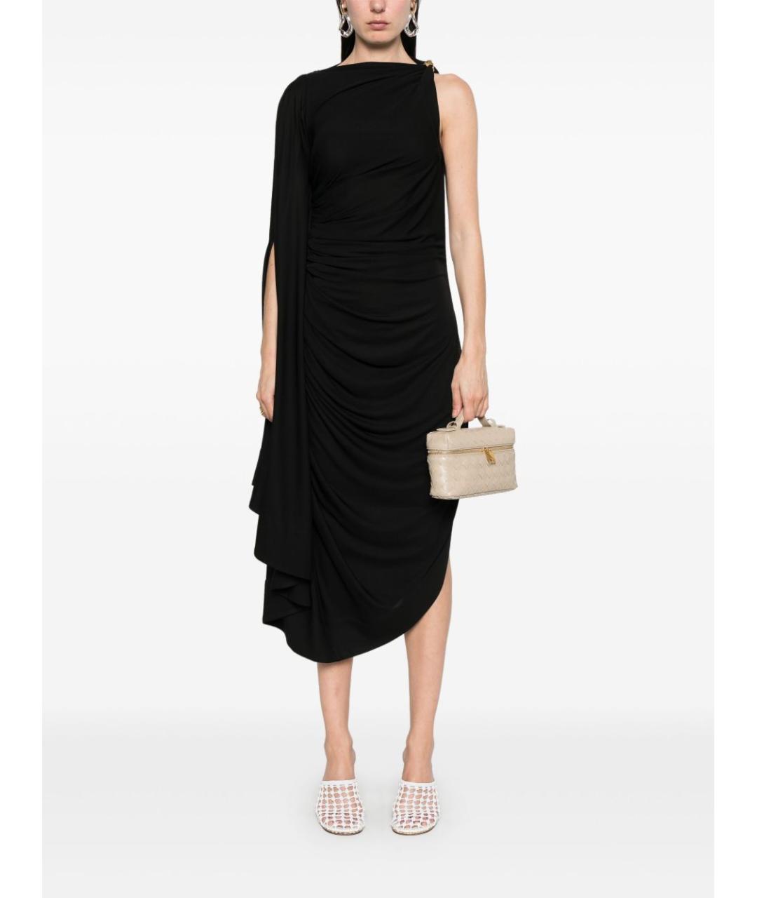 BOTTEGA VENETA Черное вискозное коктейльное платье, фото 5