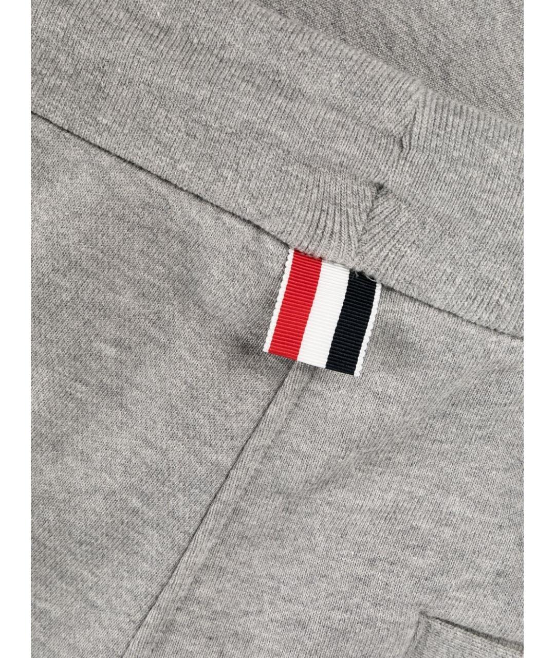 THOM BROWNE Серые хлопковые повседневные брюки, фото 4