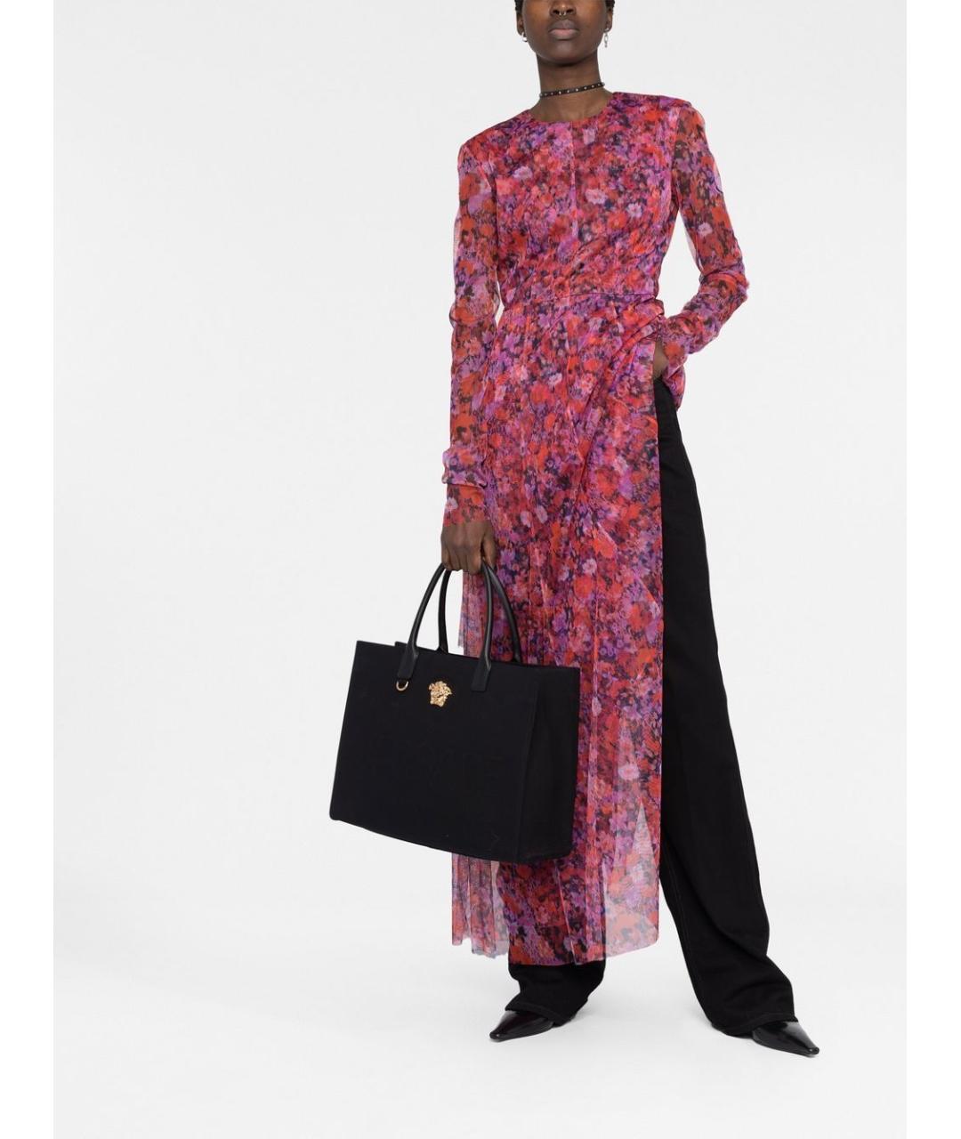VERSACE Черная тканевая сумка тоут, фото 5