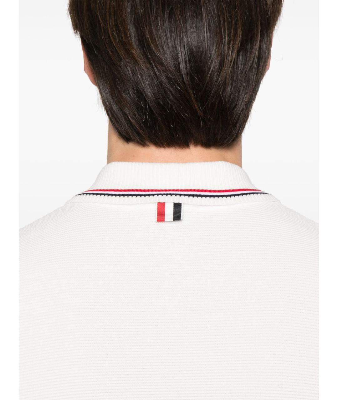 THOM BROWNE Белая хлопковая футболка, фото 3