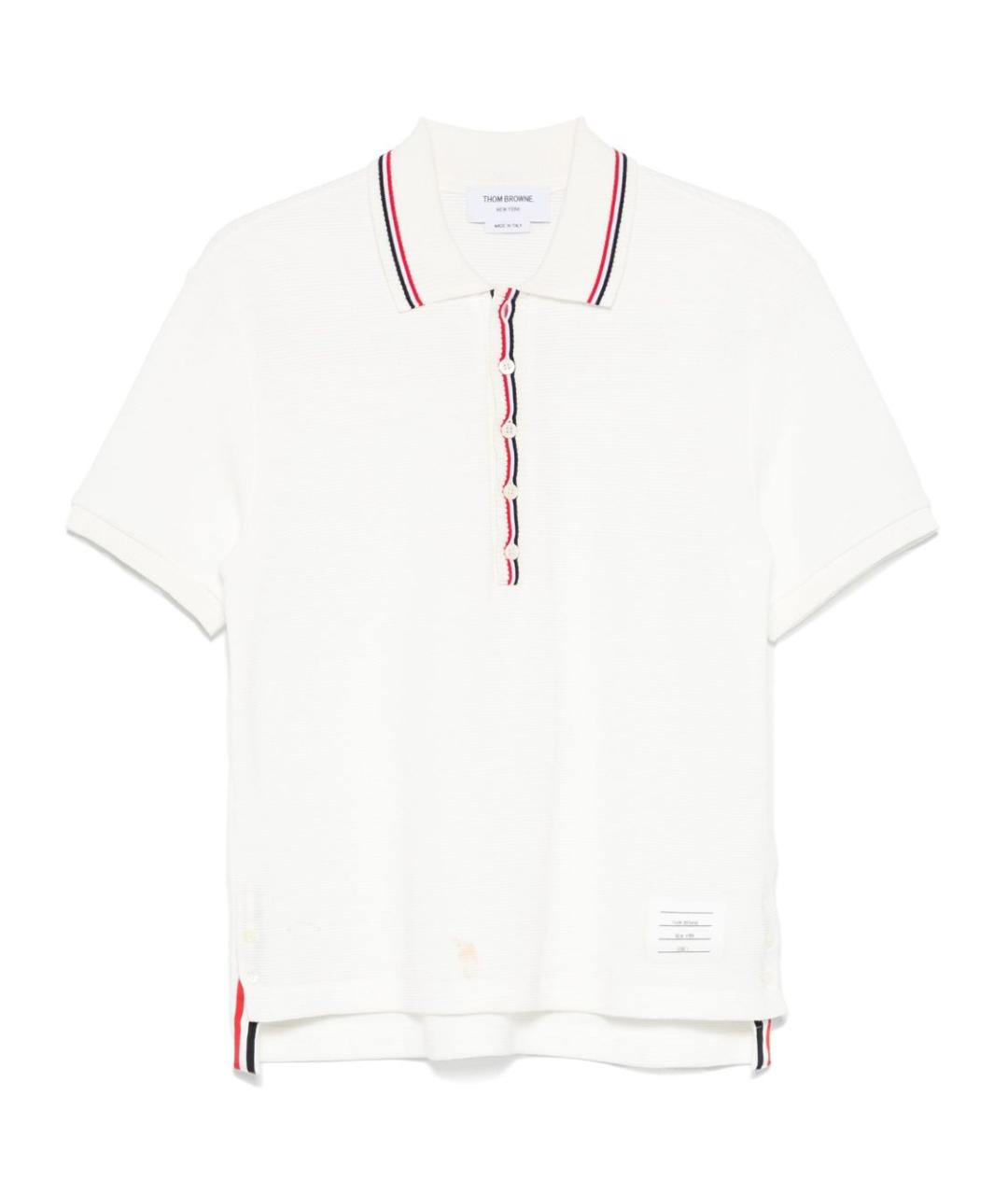THOM BROWNE Белая хлопковая футболка, фото 1