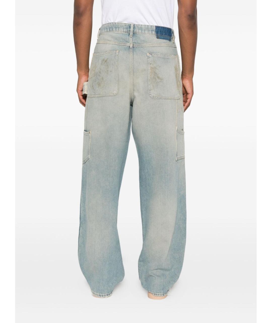 GOLDEN GOOSE DELUXE BRAND Голубые хлопковые прямые джинсы, фото 3