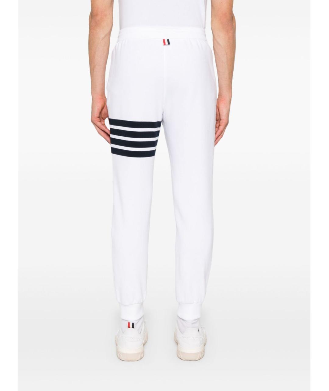 THOM BROWNE Белые хлопковые повседневные брюки, фото 2