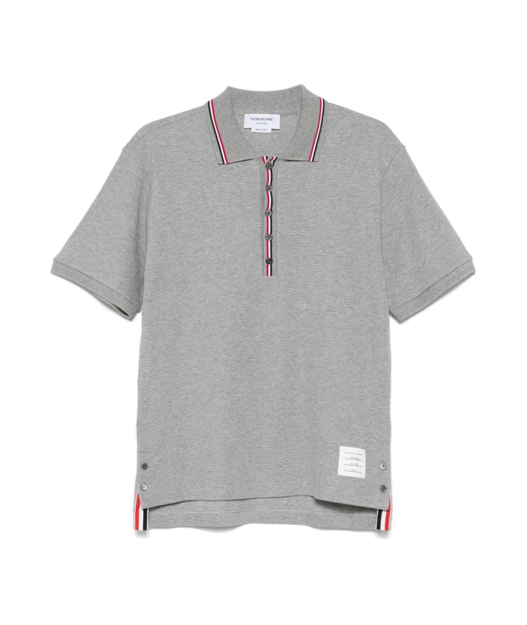 THOM BROWNE Серая хлопковая футболка, фото 1