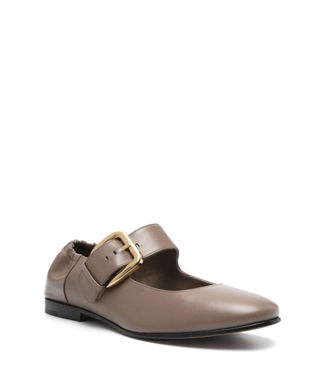 BOTTEGA VENETA Коричневые кожаные балетки, фото 3