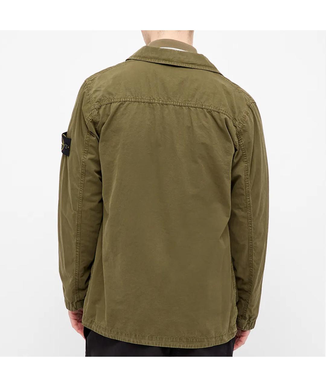 STONE ISLAND Зеленая хлопковая куртка, фото 3