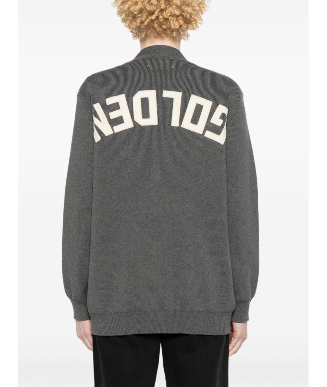 GOLDEN GOOSE DELUXE BRAND Антрацитовый хлопковый кардиган, фото 3