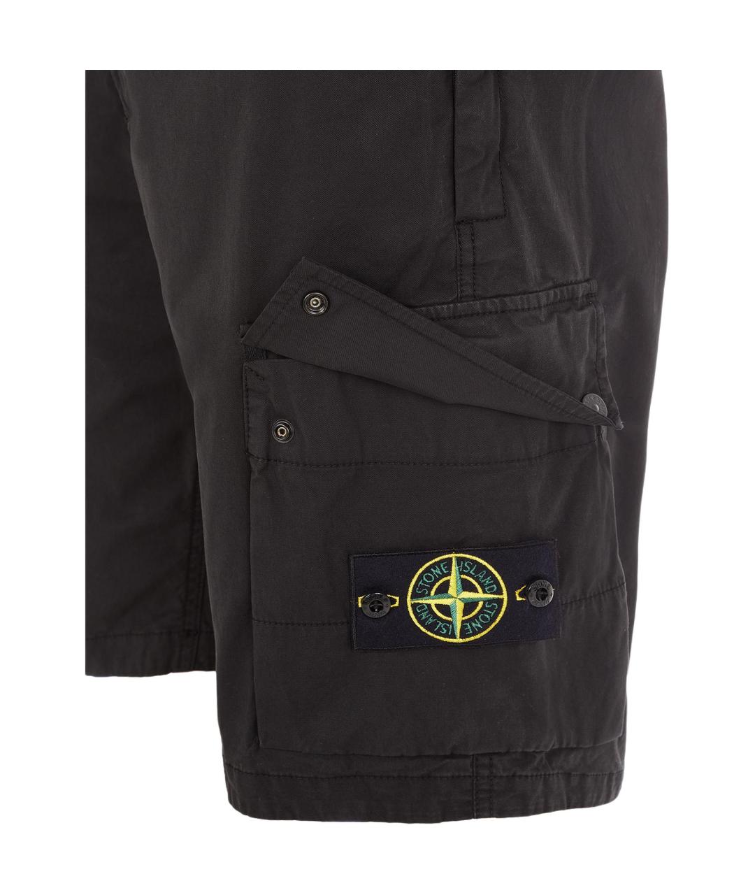 STONE ISLAND Черные шорты, фото 3