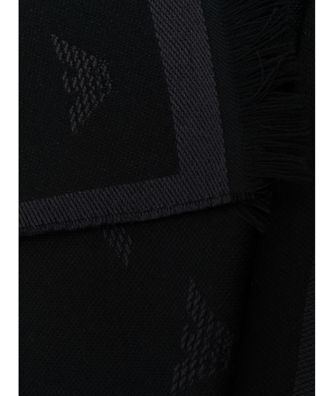 EMPORIO ARMANI Черный шерстяной шарф, фото 2