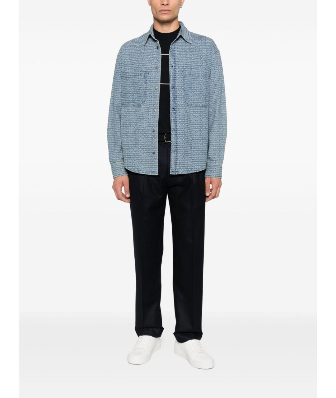 EMPORIO ARMANI Темно-синий шерстяной джемпер / свитер, фото 2