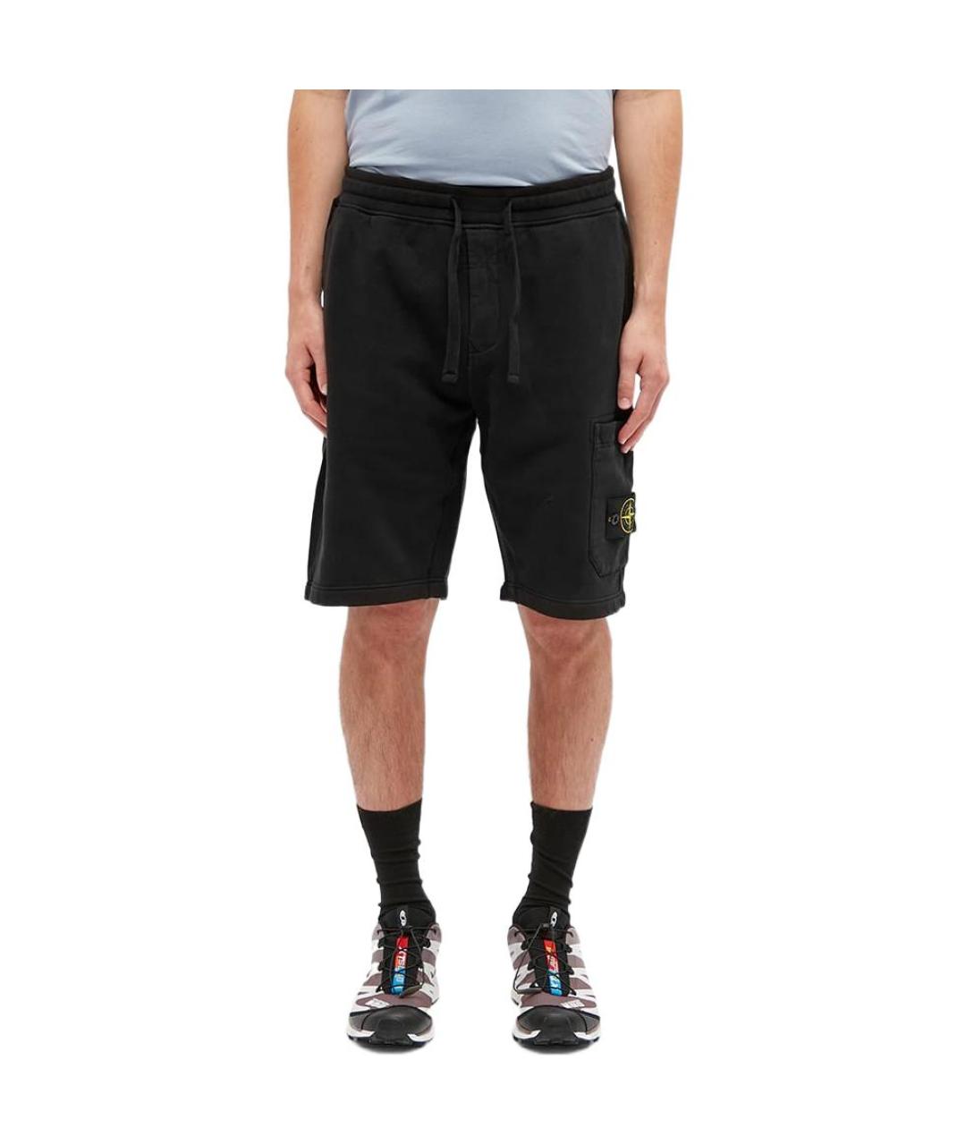 STONE ISLAND Черные шорты, фото 4