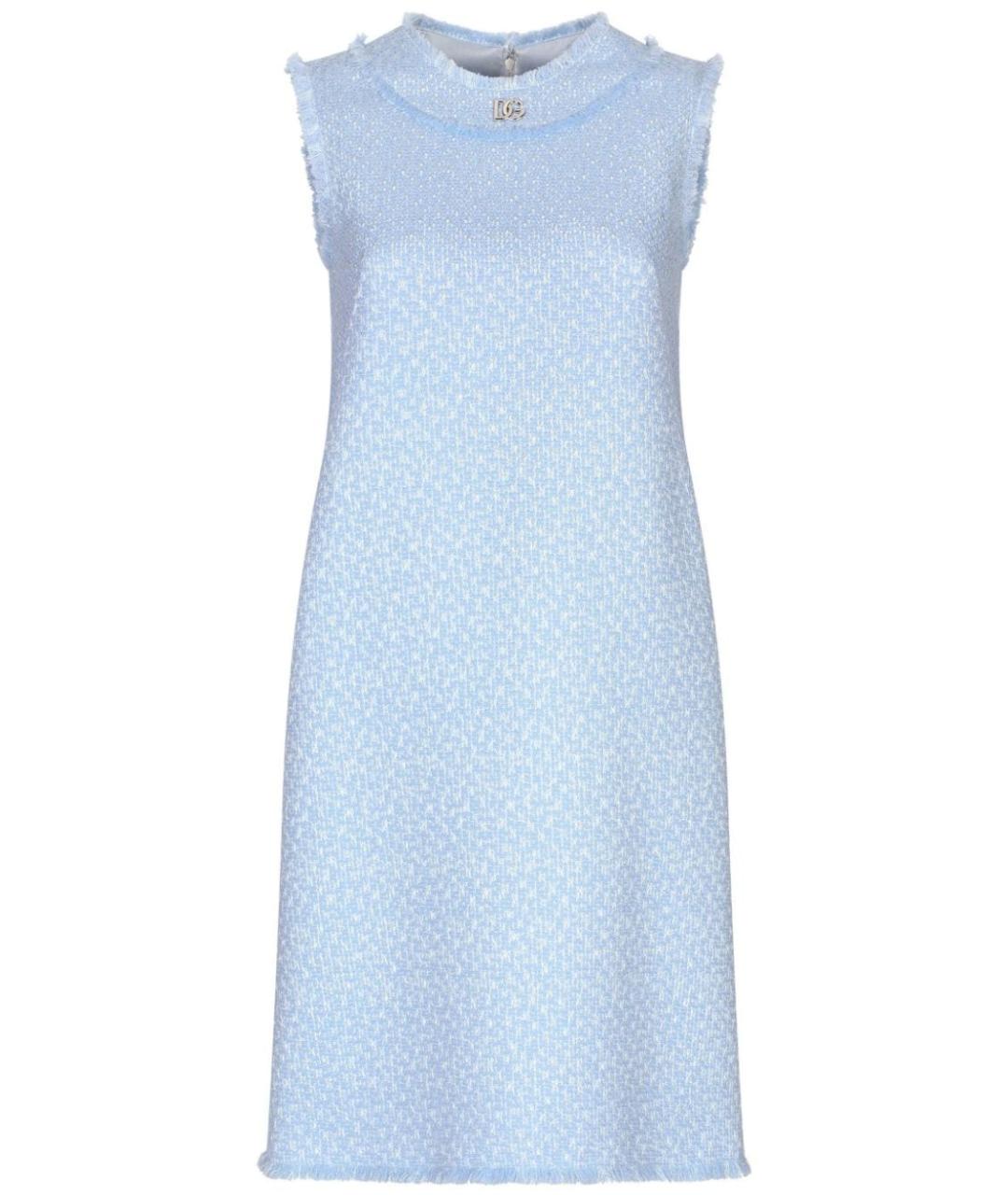 DOLCE&GABBANA Голубое шерстяное повседневное платье, фото 1
