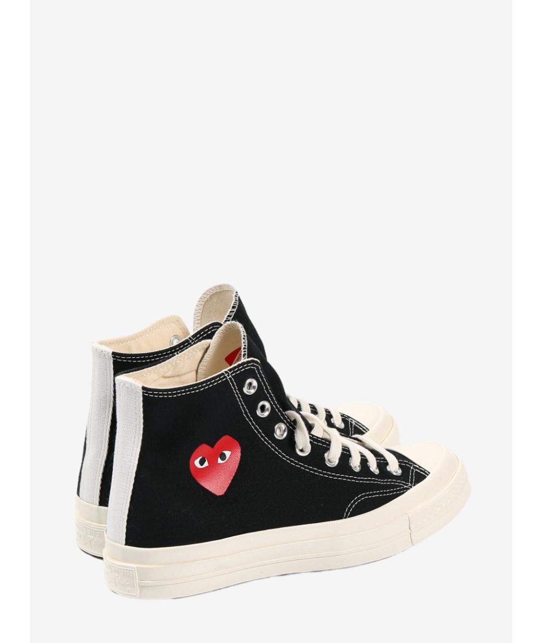 COMME DES GARÇONS Черные текстильные высокие кроссовки / кеды, фото 2