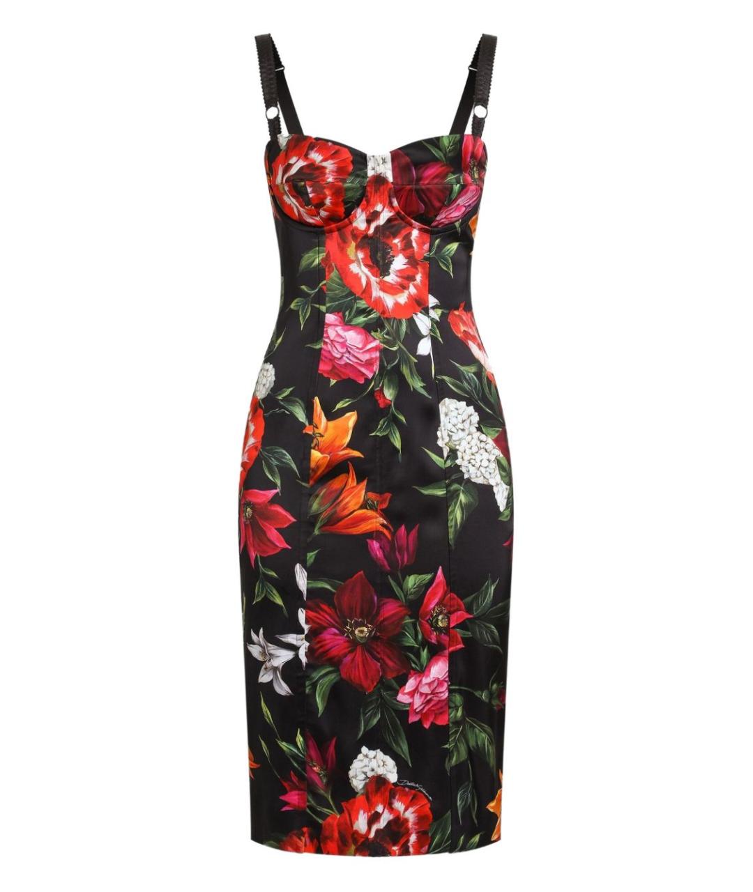 DOLCE&GABBANA Мульти вискозное коктейльное платье, фото 1