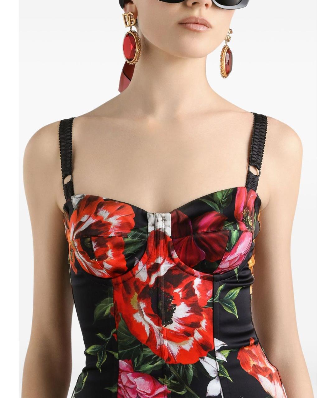DOLCE&GABBANA Мульти вискозное коктейльное платье, фото 4
