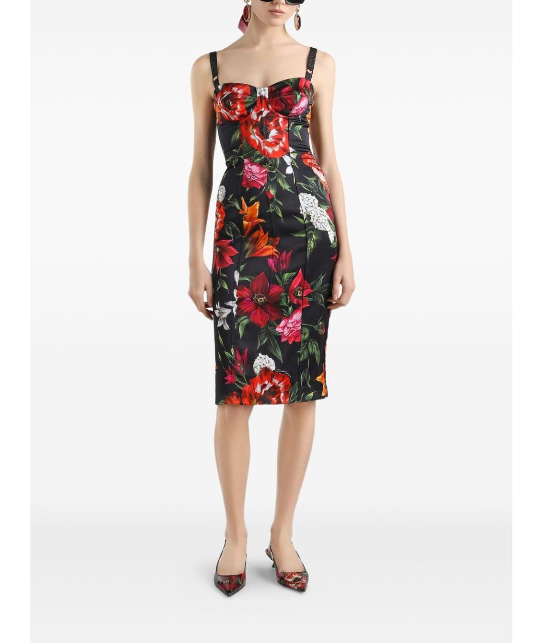 DOLCE&GABBANA Мульти вискозное коктейльное платье, фото 3