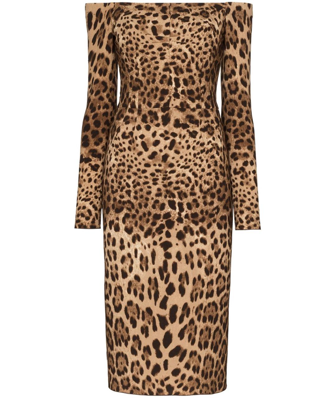DOLCE&GABBANA Мульти шерстяное коктейльное платье, фото 1