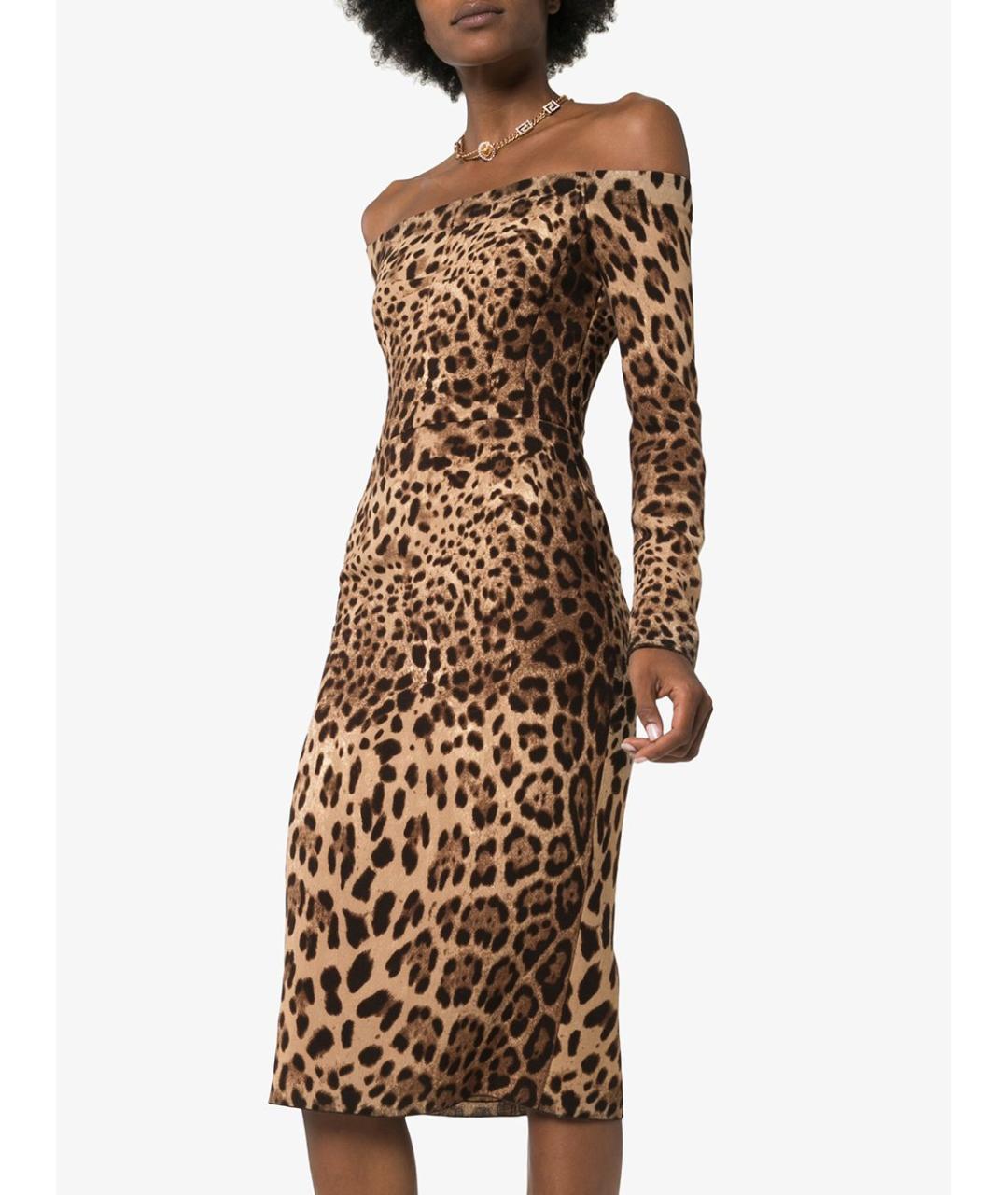 DOLCE&GABBANA Мульти шерстяное коктейльное платье, фото 4