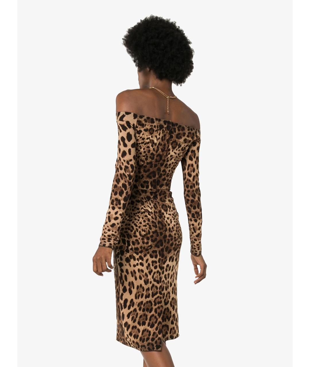 DOLCE&GABBANA Мульти шерстяное коктейльное платье, фото 3