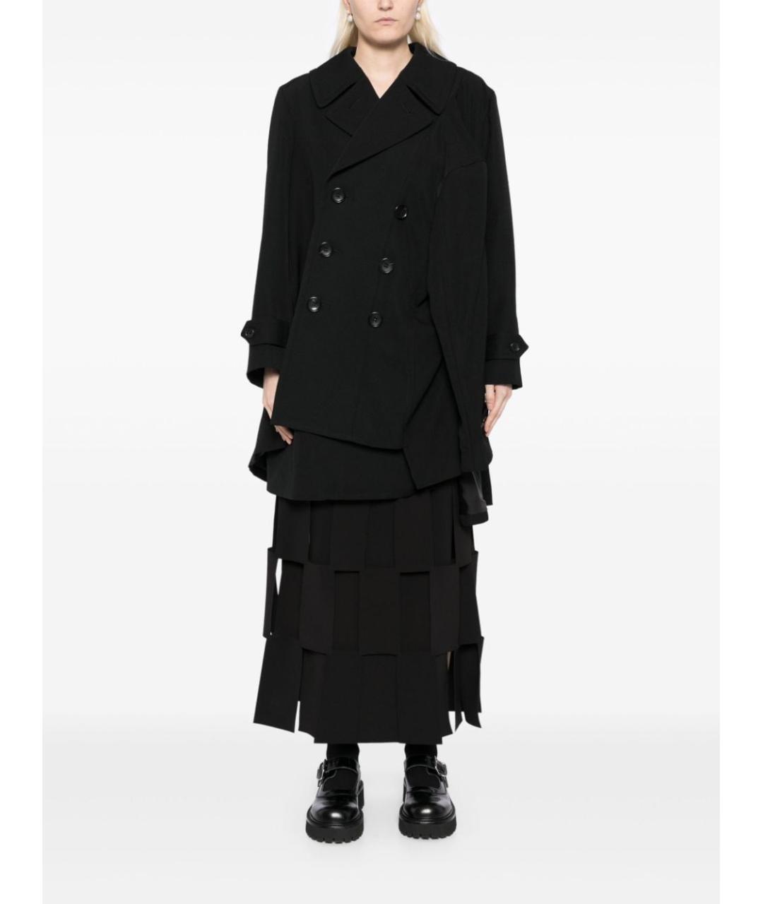 COMME DES GARÇONS Черное шерстяное пальто, фото 6