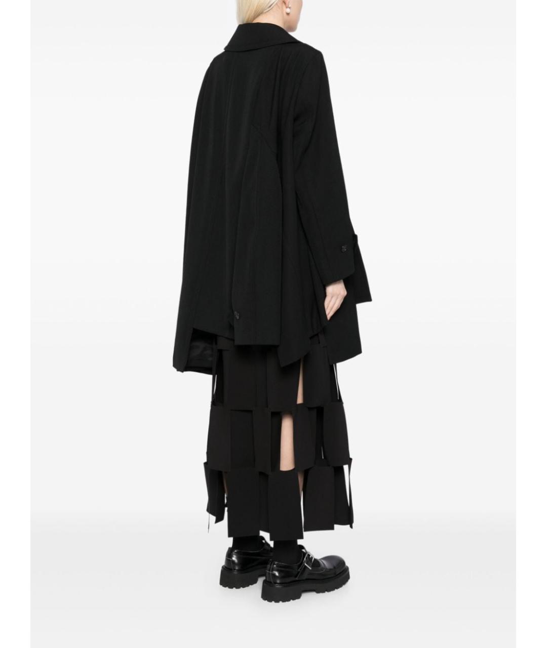 COMME DES GARÇONS Черное шерстяное пальто, фото 4