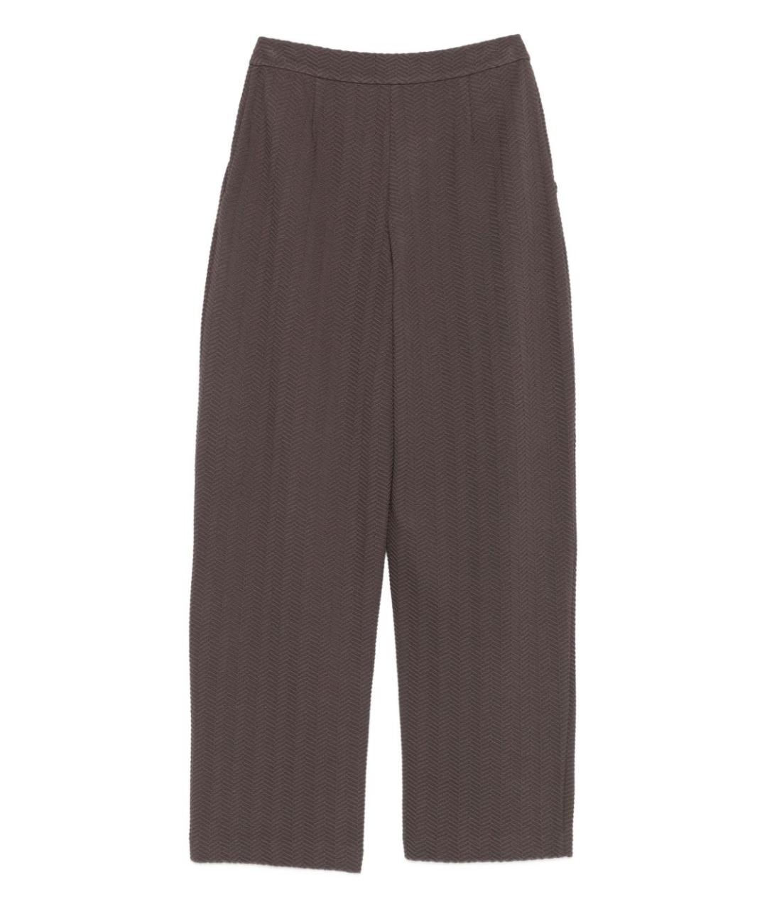 EMPORIO ARMANI Коричневые полиамидовые прямые брюки, фото 2