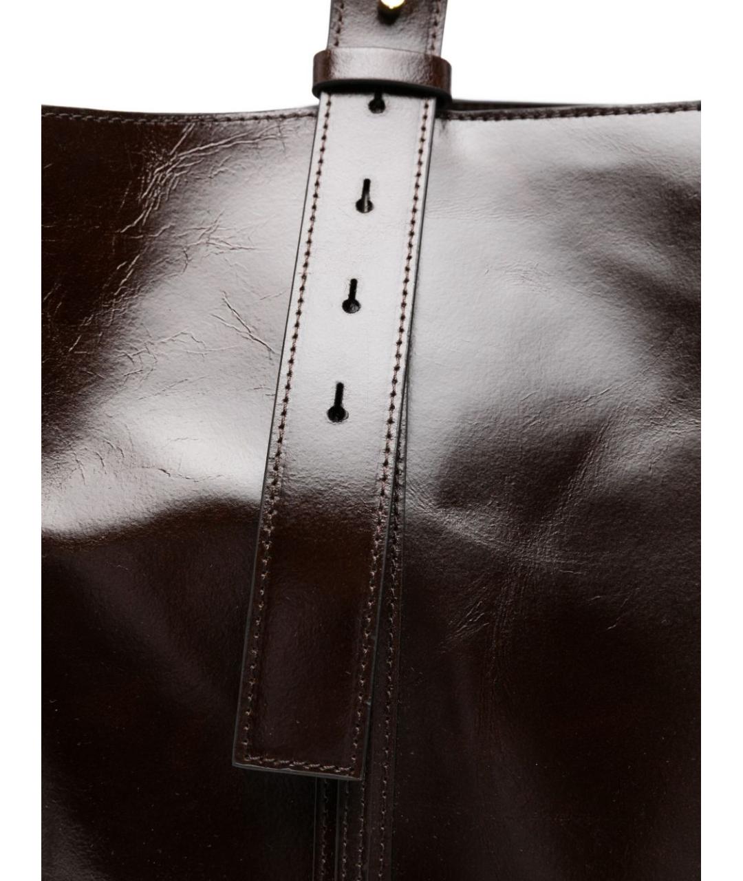 GOLDEN GOOSE DELUXE BRAND Коричневая кожаная сумка тоут, фото 5