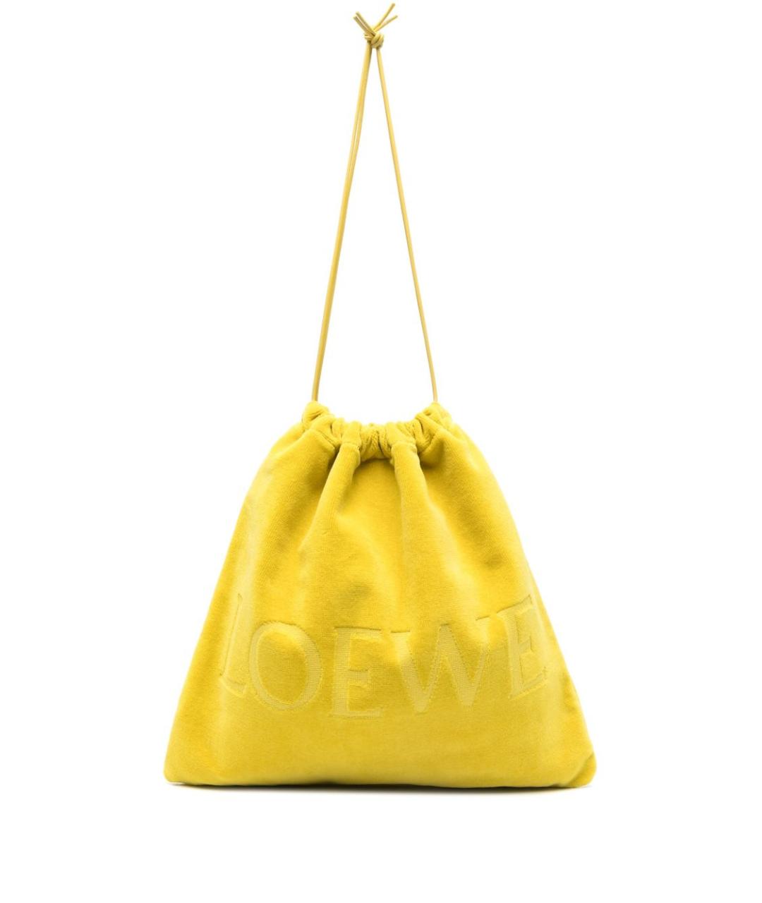 LOEWE Желтая бархатная сумка тоут, фото 1