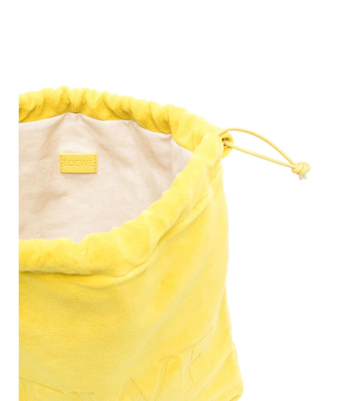 LOEWE Желтая бархатная сумка тоут, фото 4