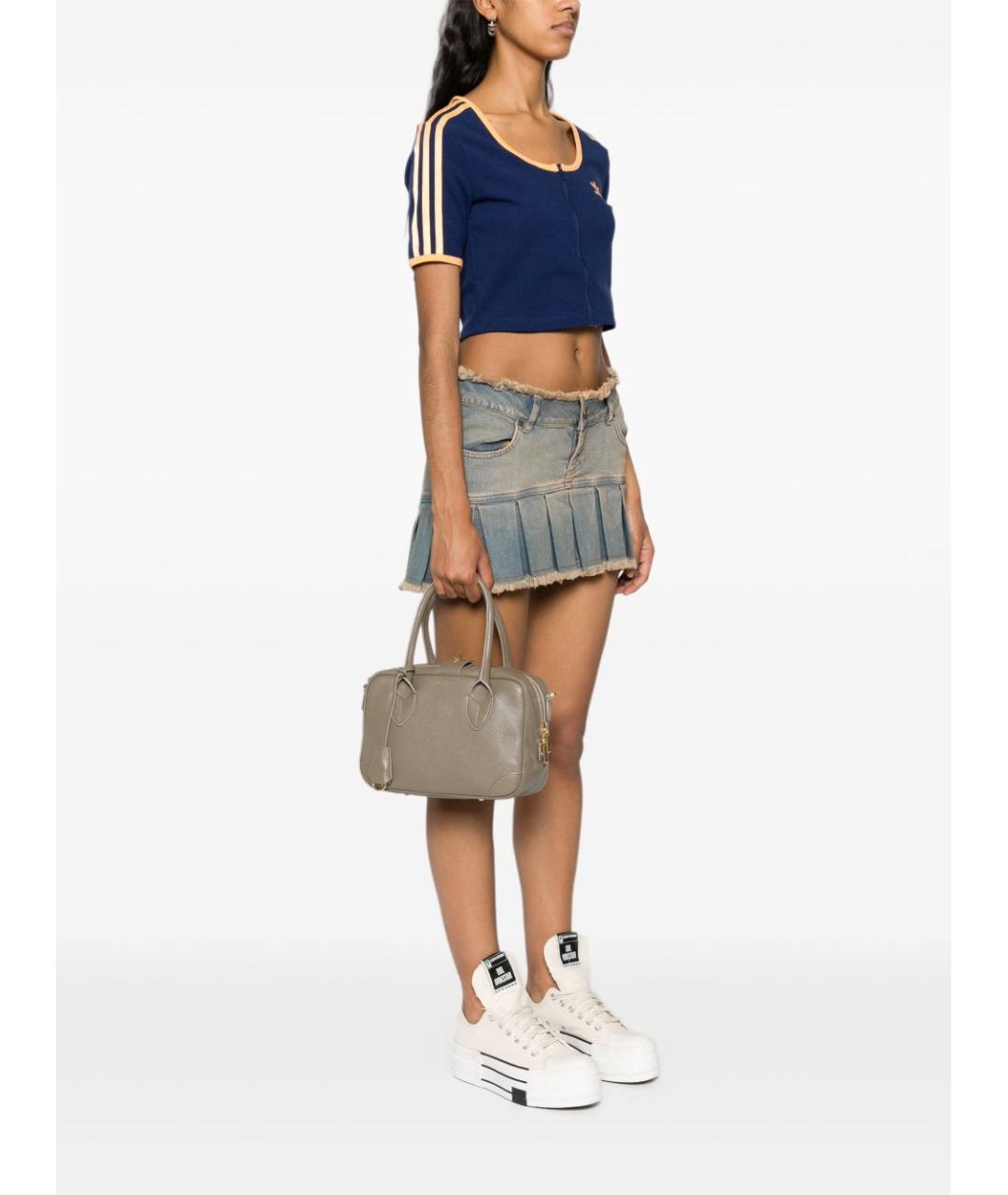 GOLDEN GOOSE DELUXE BRAND Серая кожаная сумка тоут, фото 4