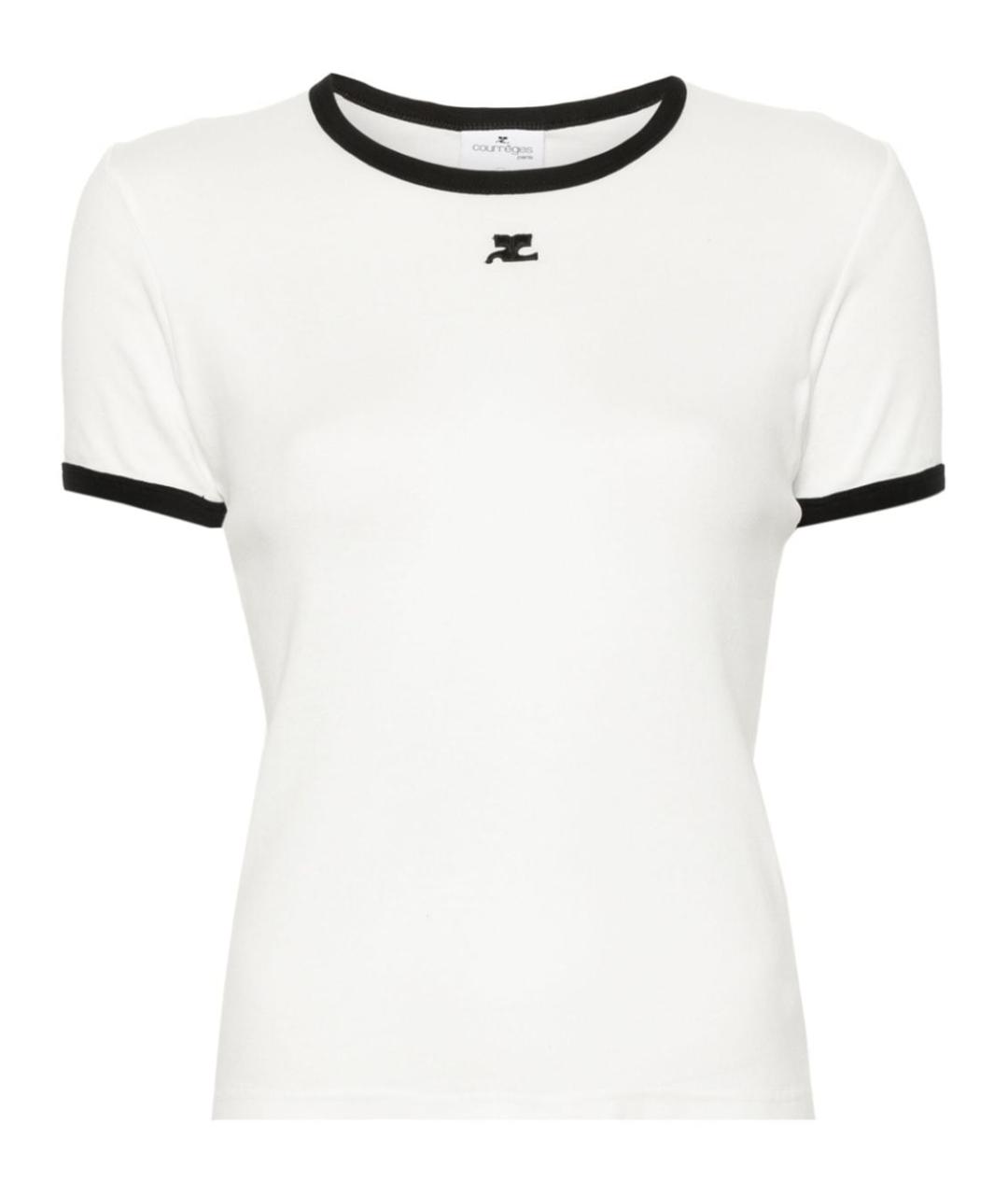 COURREGES Белая хлопковая футболка, фото 1