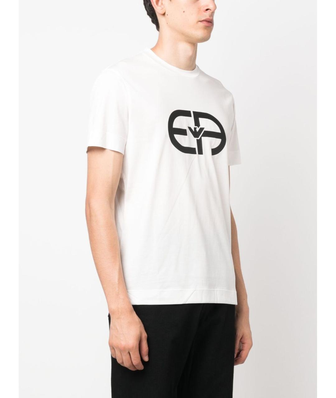 EMPORIO ARMANI Белая хлопковая футболка, фото 2