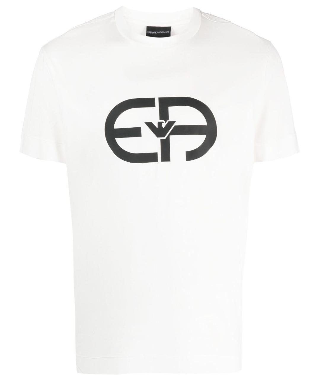 EMPORIO ARMANI Белая хлопковая футболка, фото 1
