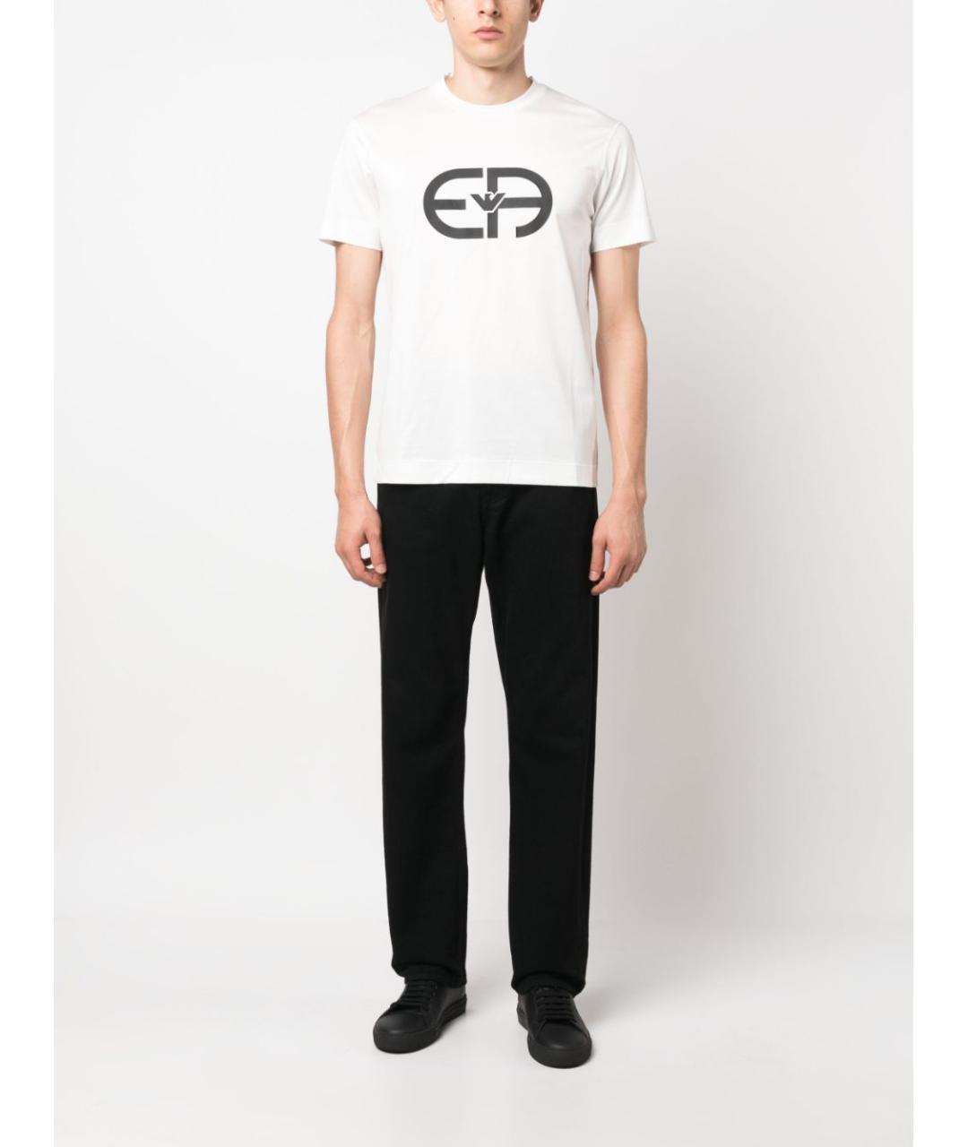 EMPORIO ARMANI Белая хлопковая футболка, фото 5