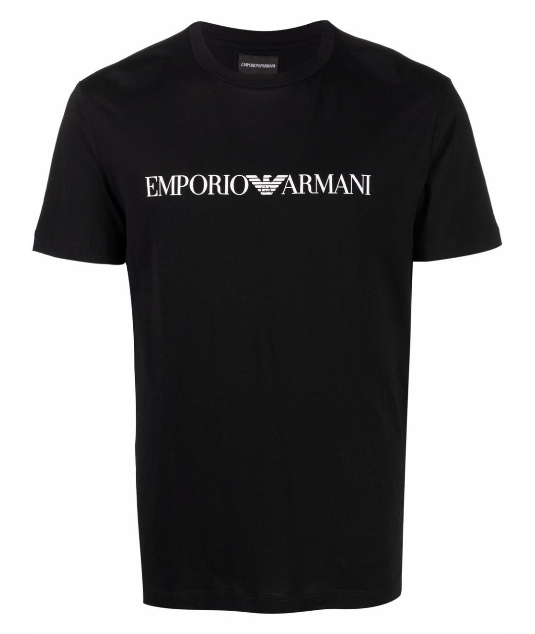 EMPORIO ARMANI Черная хлопковая футболка, фото 1