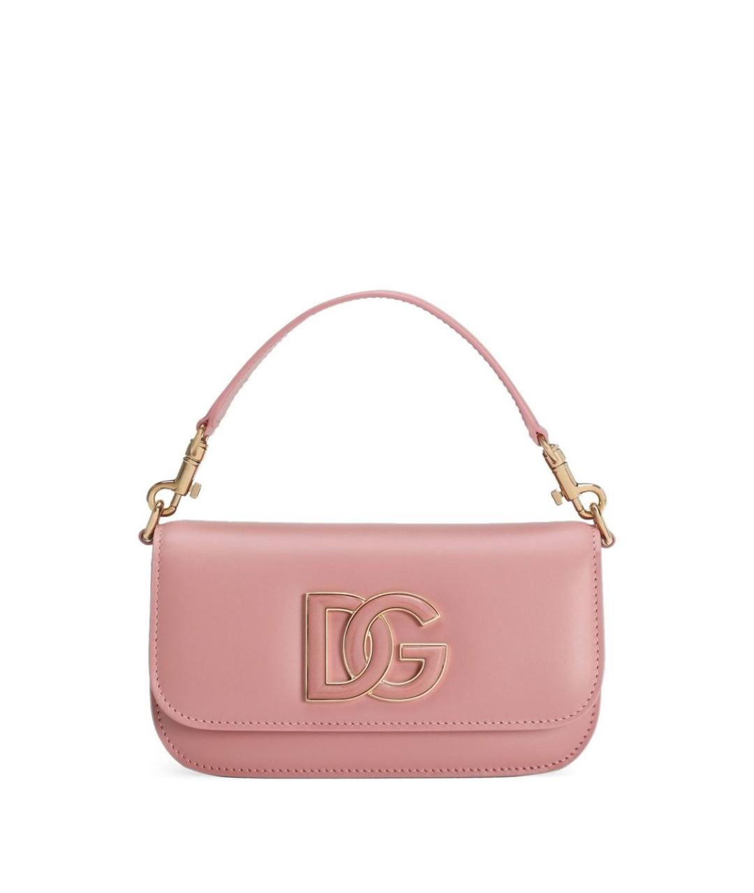 DOLCE&GABBANA Розовая кожаная сумка через плечо, фото 1