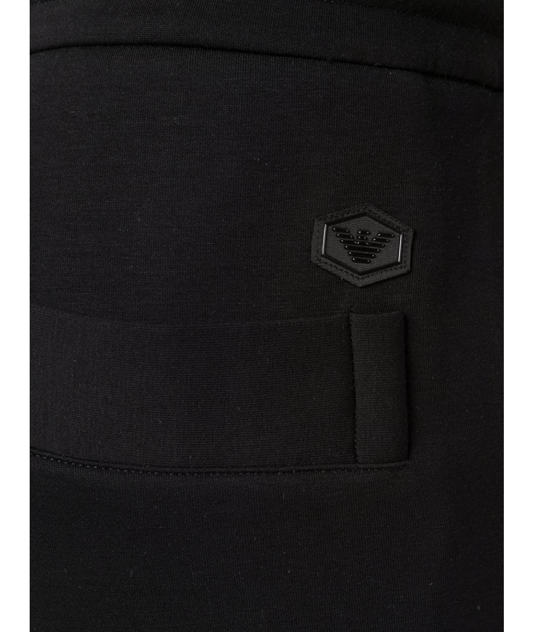 EMPORIO ARMANI Черные полиэстеровые повседневные брюки, фото 4
