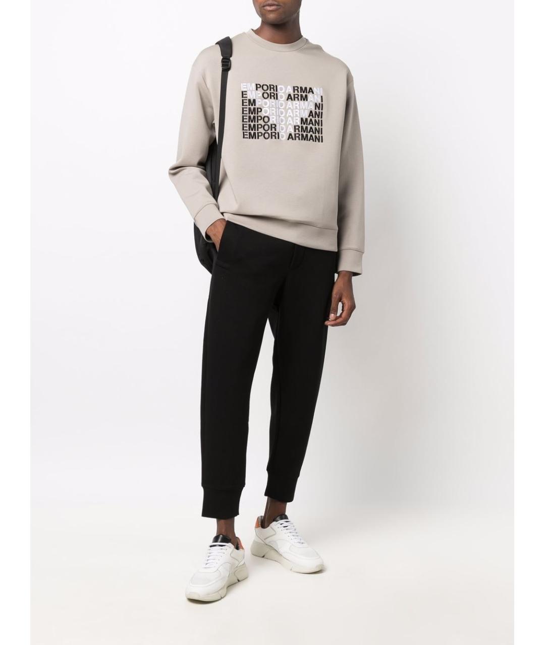 EMPORIO ARMANI Черные полиэстеровые повседневные брюки, фото 5