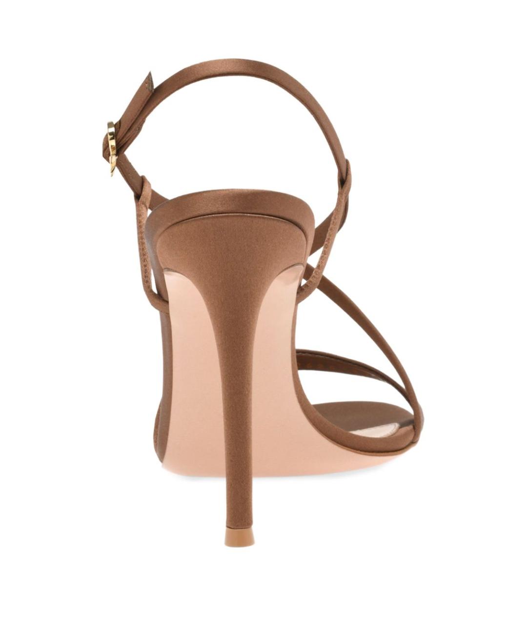 GIANVITO ROSSI Коричневые текстильные босоножки, фото 4