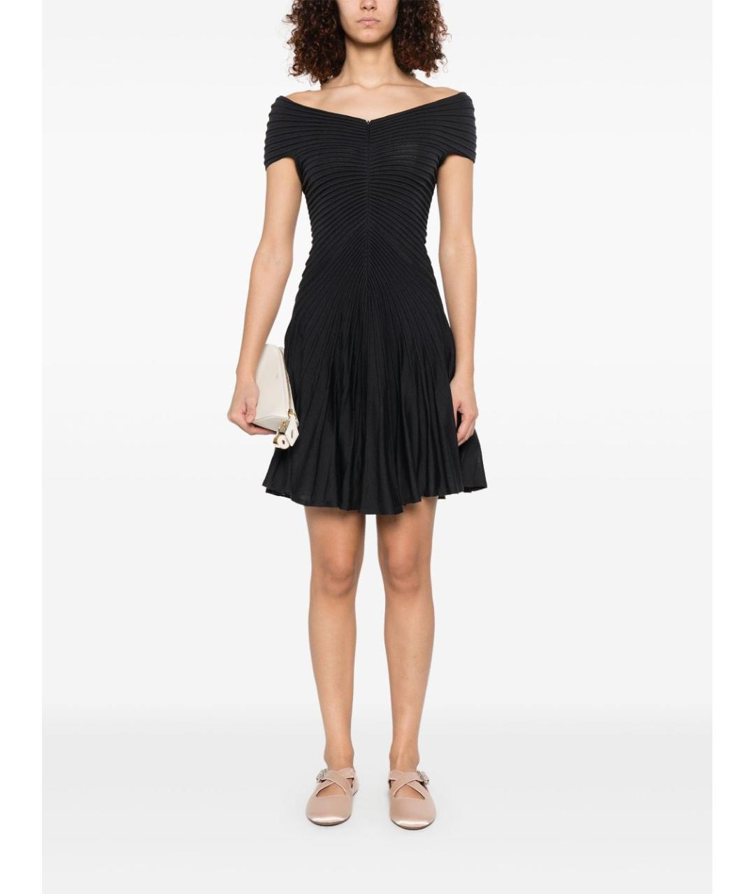 ALAIA Черное шерстяное повседневное платье, фото 4