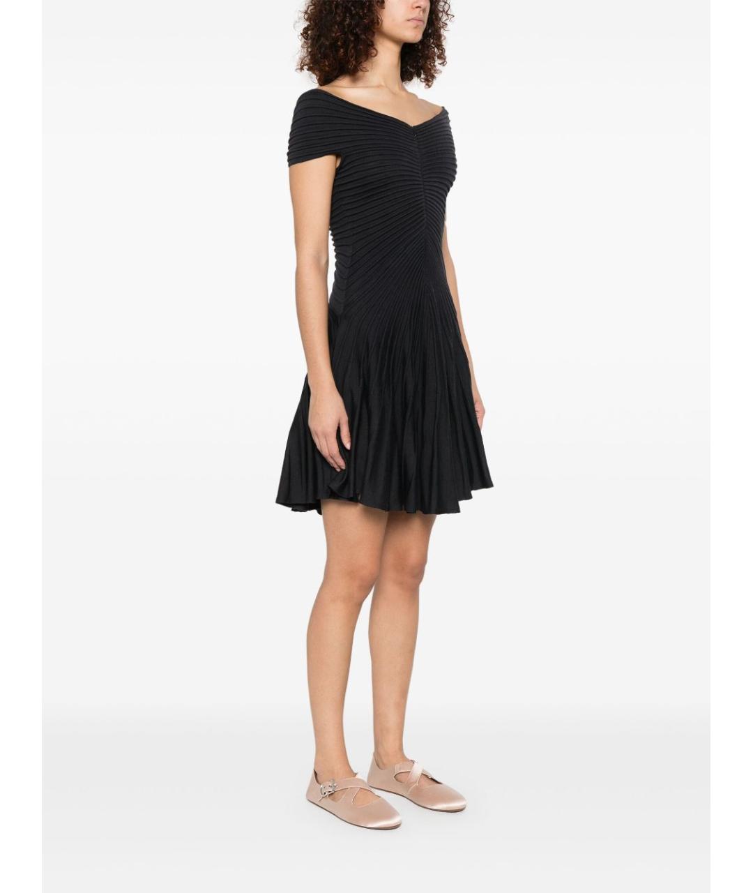 ALAIA Черное шерстяное повседневное платье, фото 3