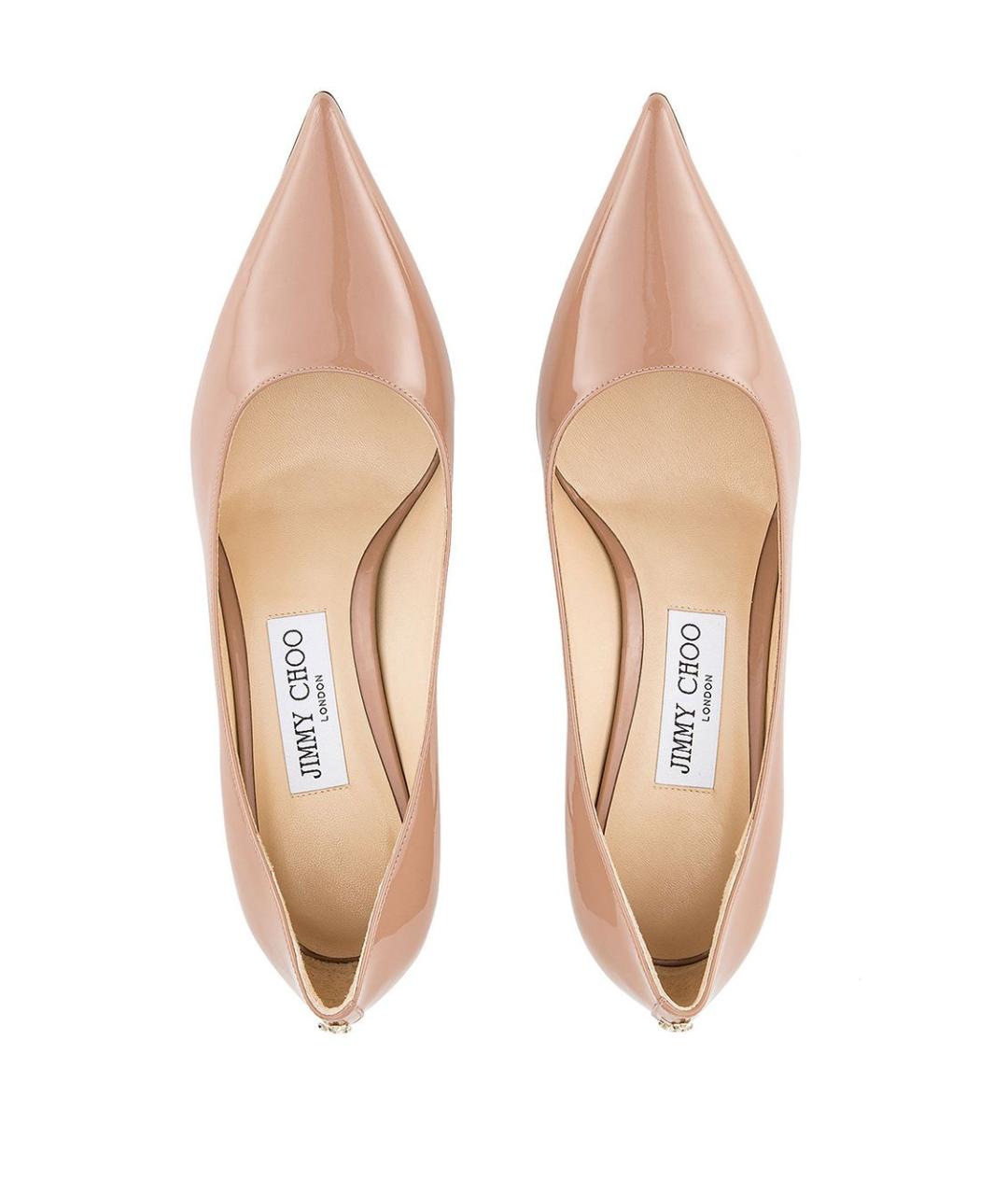 JIMMY CHOO Бежевые туфли из лакированной кожи, фото 4