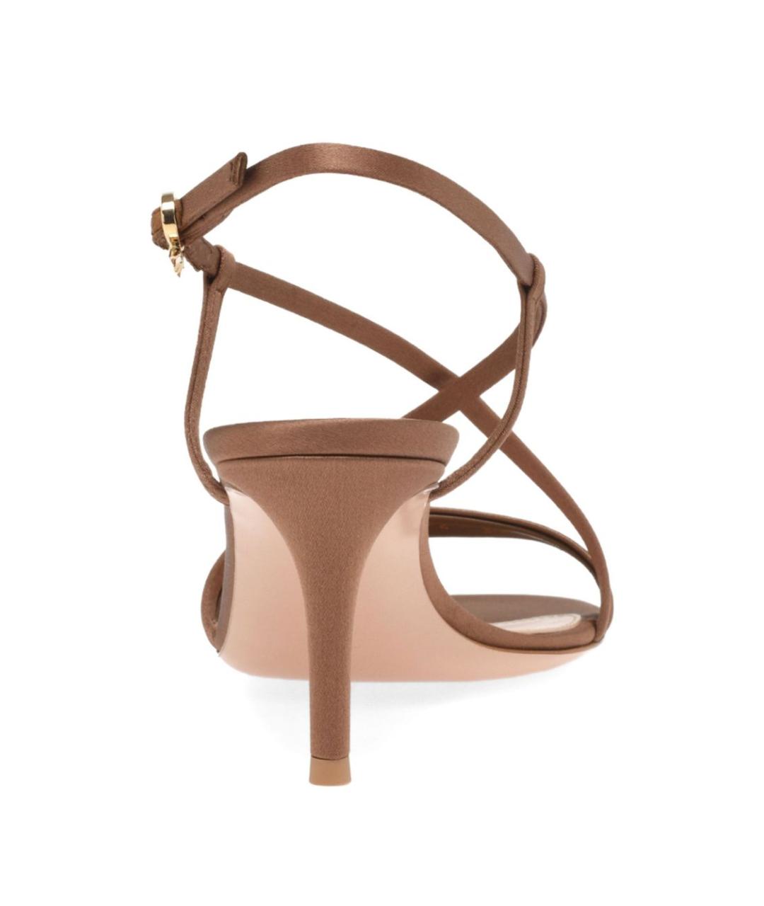 GIANVITO ROSSI Коричневые текстильные босоножки, фото 2