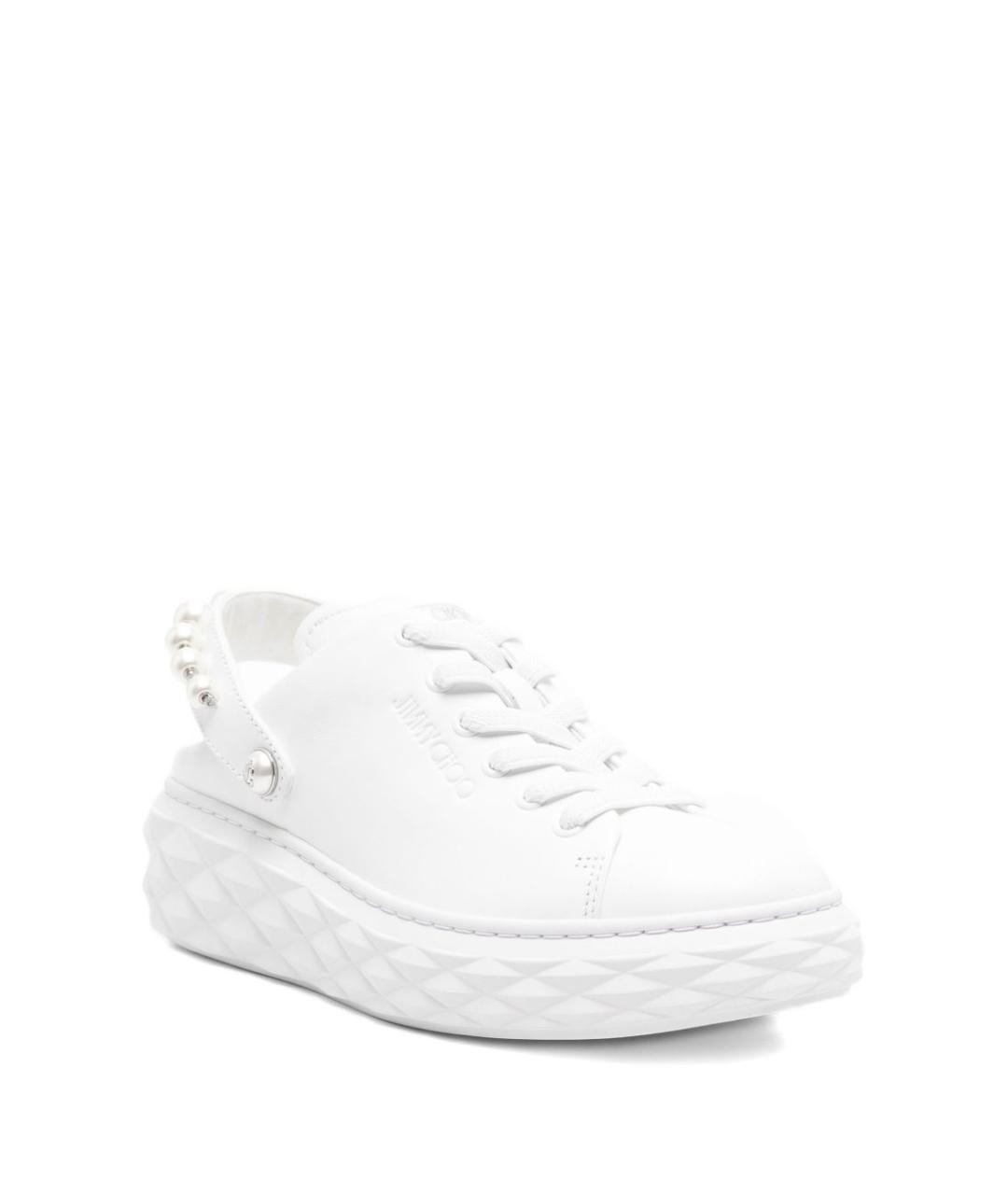 JIMMY CHOO Белые кожаные мюли, фото 2